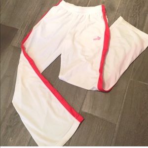 💯 PUMA Track Joggers Lounge Pants White Pink M